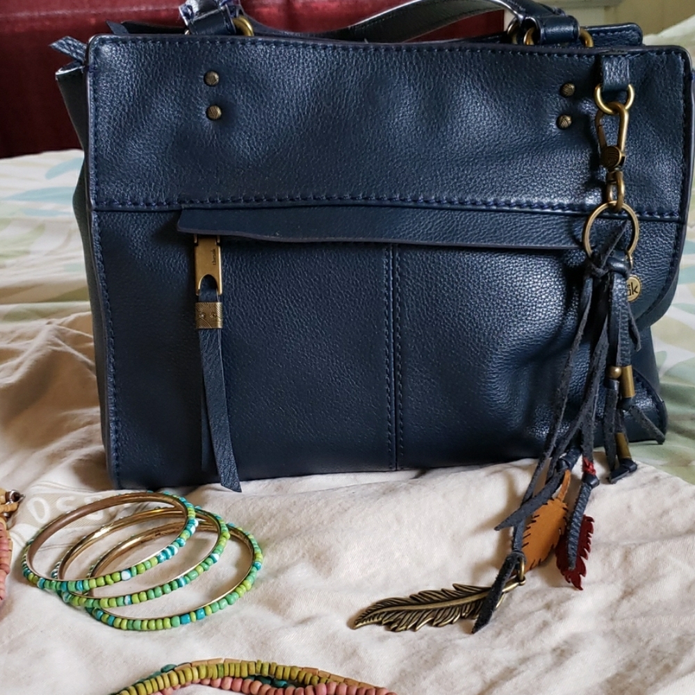 The Sak Blue Leather Satchel